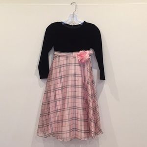 BONNIE JEAN Girl’s Velvet Plaid Dress